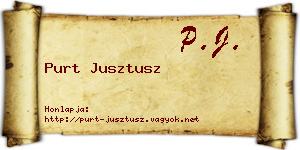 Purt Jusztusz névjegykártya